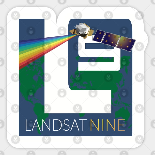 Landsat 9 Sticker by Spacestuffplus